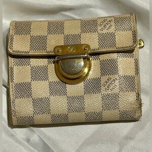 LV Damier Azur Clasp Compact Wallet